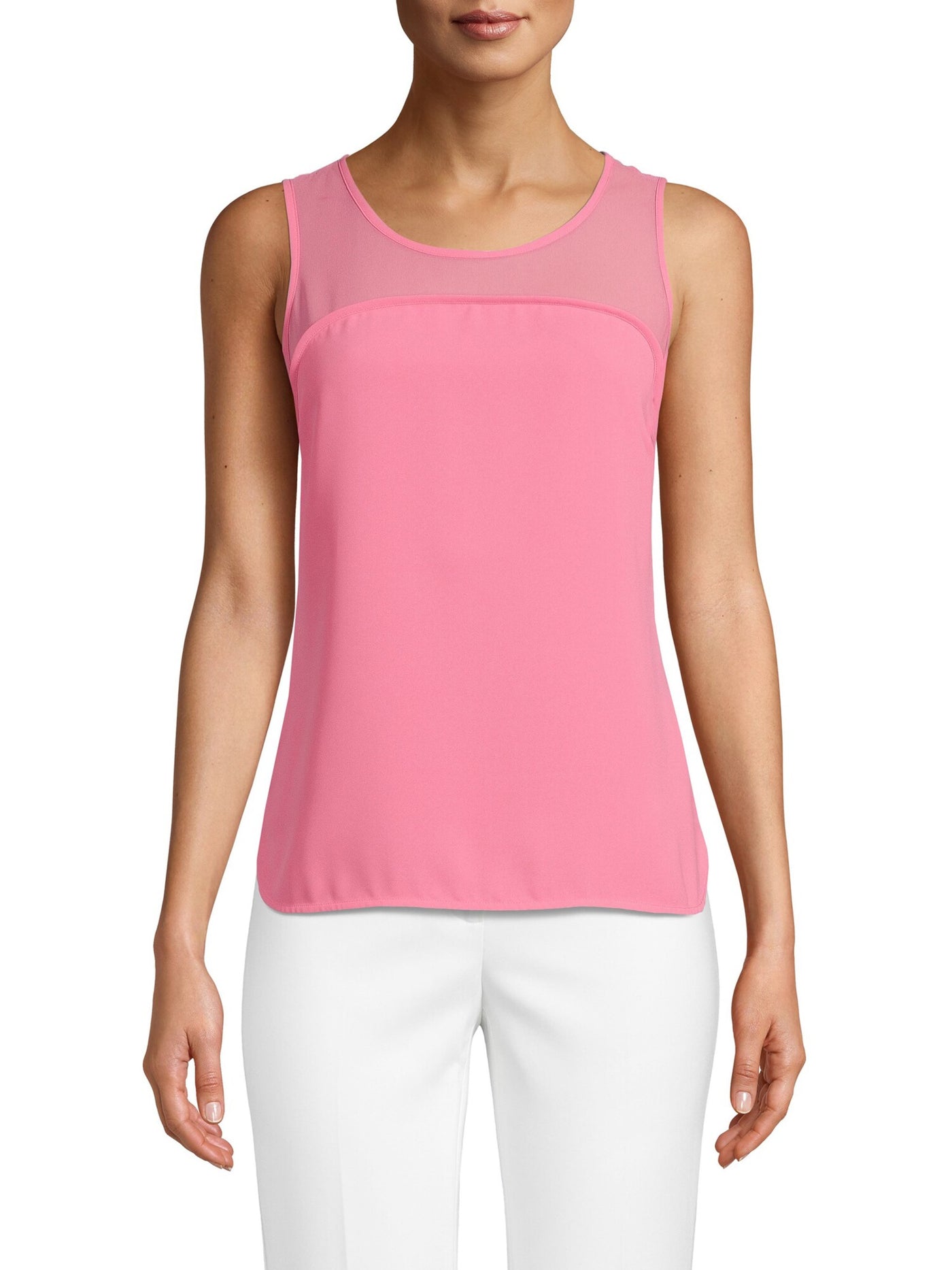 ANNE KLEIN Womens Pink Sleeveless Scoop Neck Tank Top L