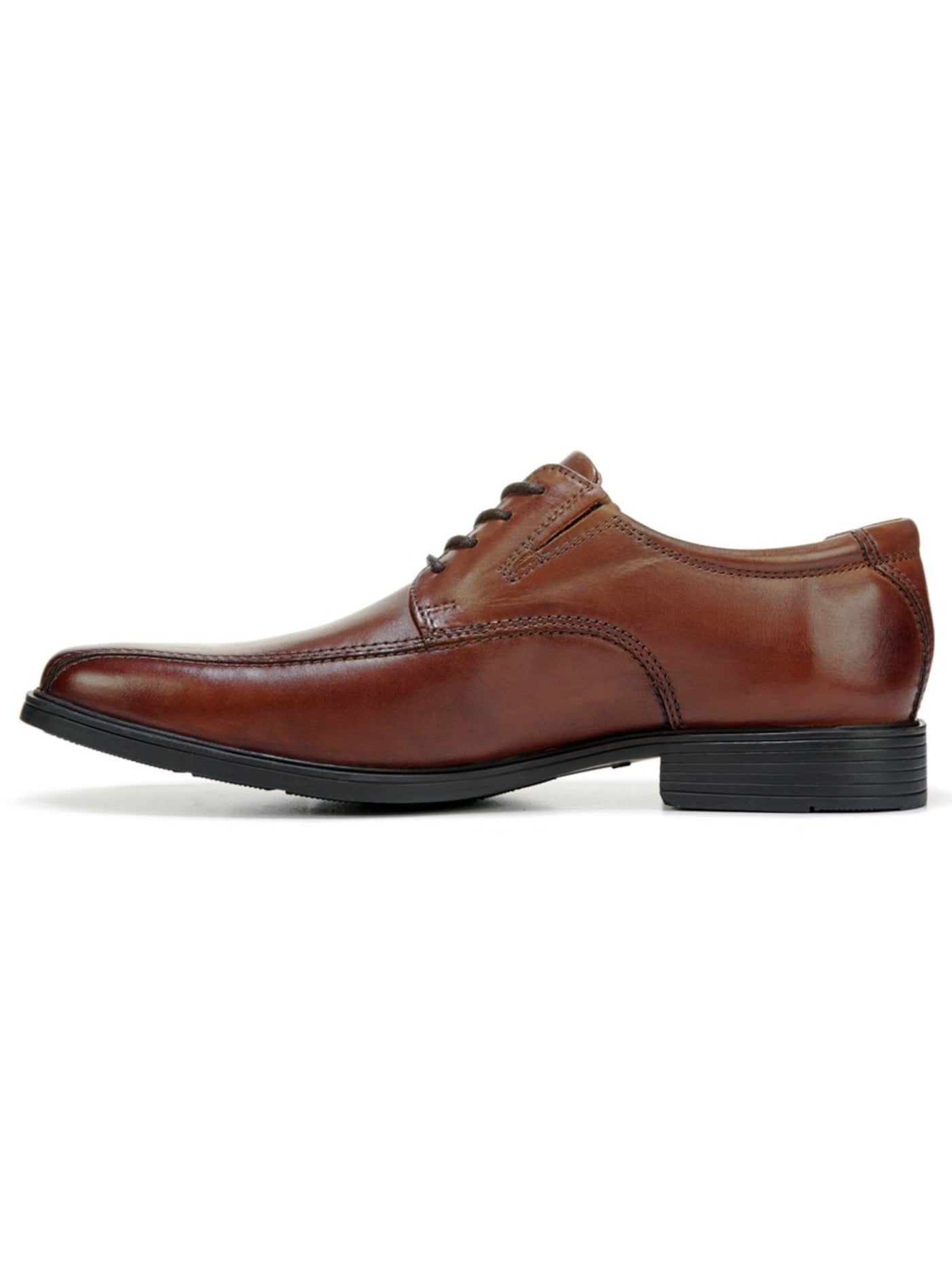 COLLECTION BY CLARKS Mens Brown Logo Accent Padde Collar Goring Cushioned Tilden Walk Round Toe Block Heel Lace-Up Leather Dress Oxford Shoes 9 M