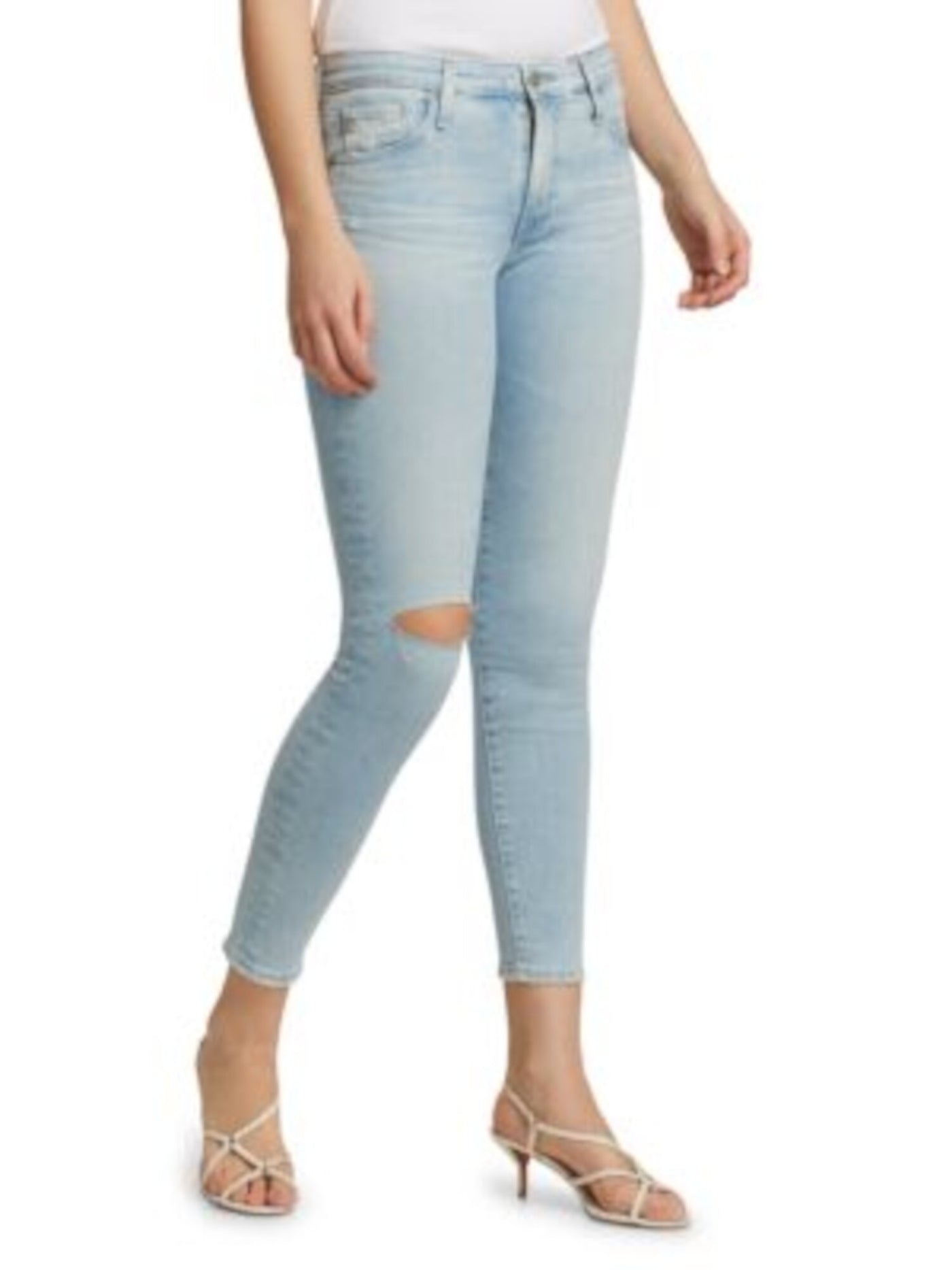 AG AG-ED DENIM Womens Blue Stretch Zippered Pocketed Skinny Ankle High Waist Jeans 28