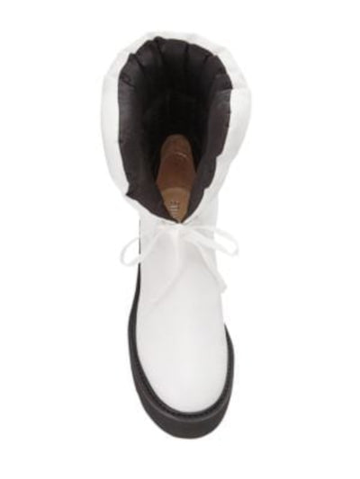 STUART WEITZMAN Womens White Tie 1-1/2" Platform Padded Tyler Round Toe Block Heel Leather Booties 6.5