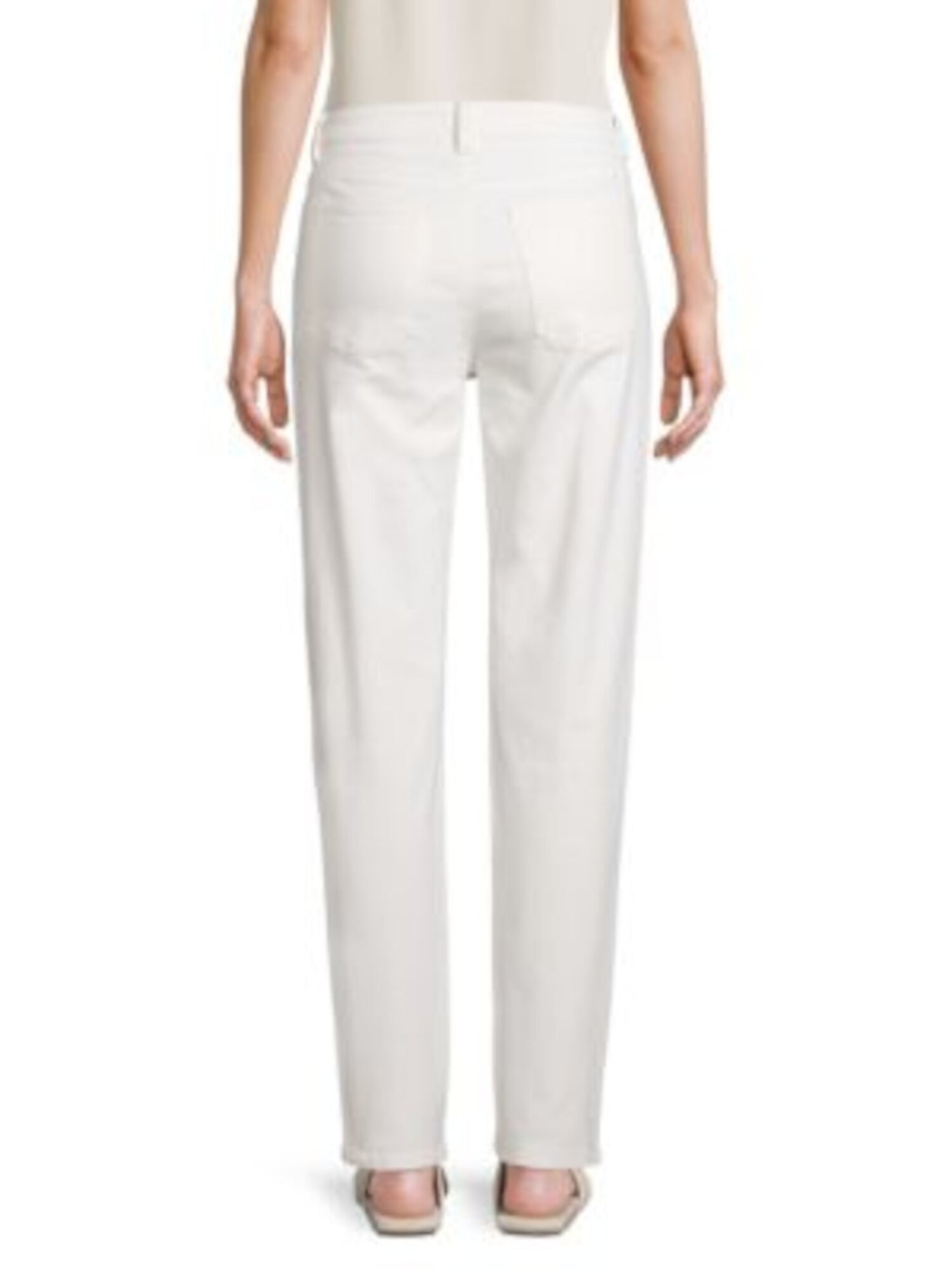 EILEEN FISHER Womens White Cotton Pocketed Zippered Flare Wear To Work High Waist Pants 4