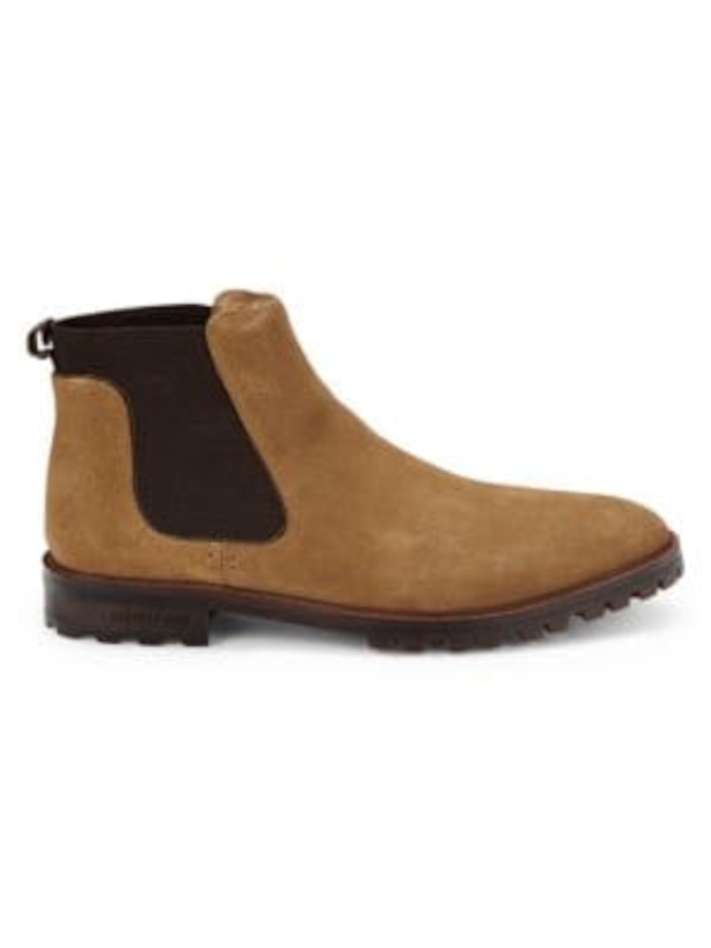 KENNETH COLE NEW YORK Mens Tobacco Beige Color Block Gored Sides Back Pull-Tab Arch Support Padded Tully Round Toe Block Heel Slip On Leather Chelsea 11 M