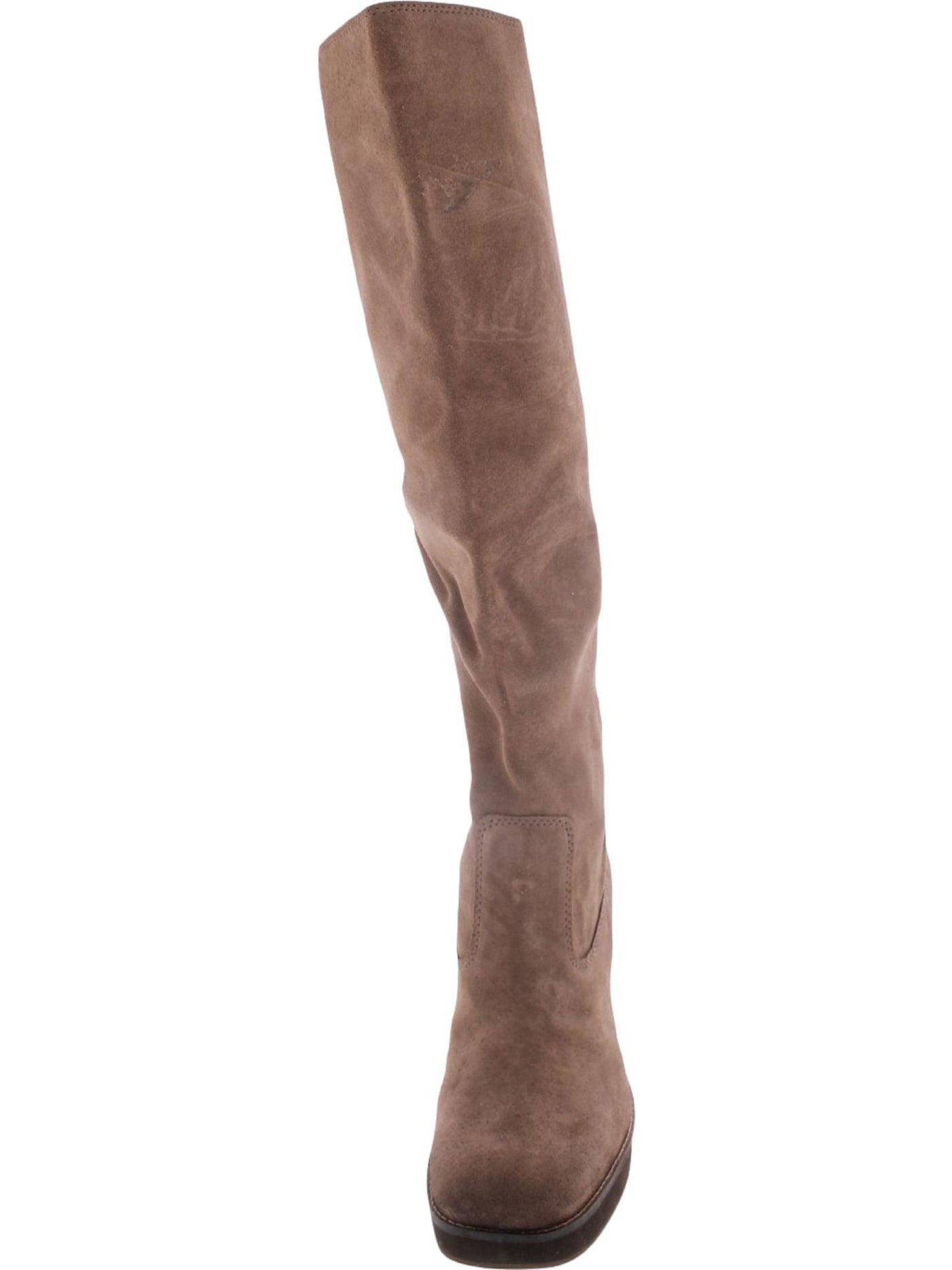 ZODIAC Womens Brown Arch Support Cushioned Padma Square Toe Block Heel Heeled Boots 8.5 M