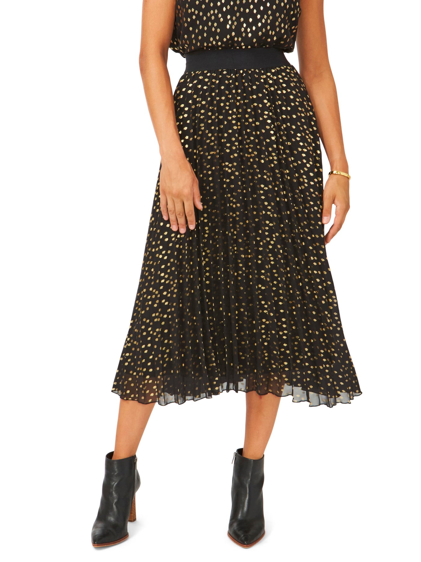 VINCE CAMUTO Womens Lined Midi Pleated Skirt