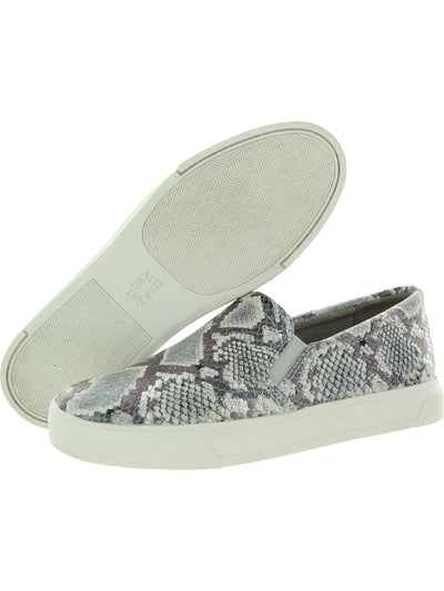 NATURALIZER Womens Silver Snake Skin Non-Slip Aileen Round Toe Slip On Leather Athletic Sneakers 7.5 M
