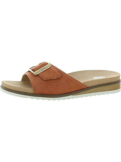 DR SCHOLLS Womens Orange Inside Stretch Gore Comfort Buckle Accent Originalist 2 Wedge Slip On Slide Sandals Shoes 10 M
