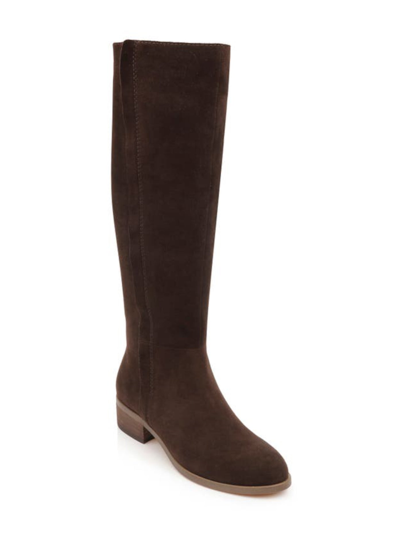 SPLENDID Womens Brown Padded Keaton Round Toe Stacked Heel Zip-Up Leather Riding Boot 8