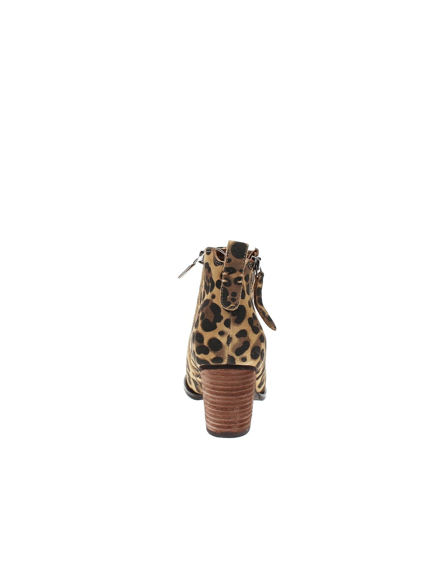 AQUA COLLEGE Womens Brown Animal Print Waterproof Cushioned Nancy Almond Toe Block Heel Leather Booties 8.5 M