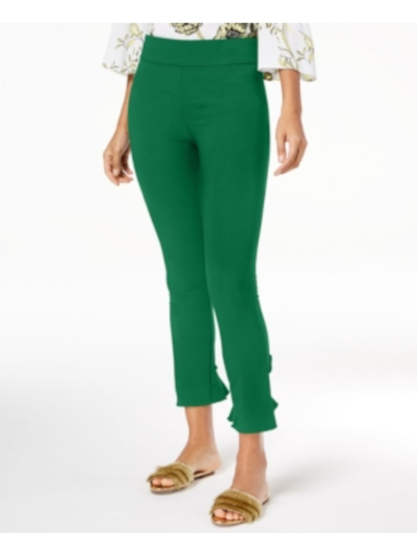 INC Womens Green Straight leg Pants 0