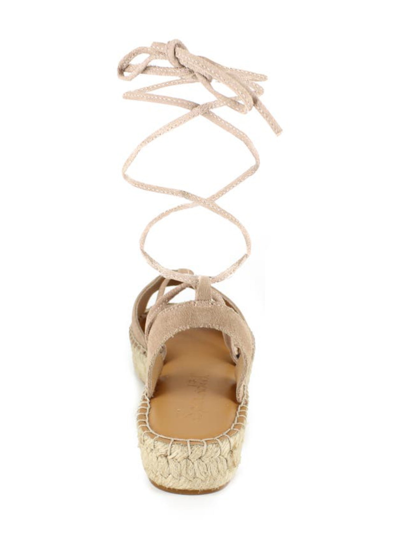 SPLENDID Womens Beige Strappy Padded Meredith Round Toe Platform Lace-Up Leather Espadrille Shoes 7.5