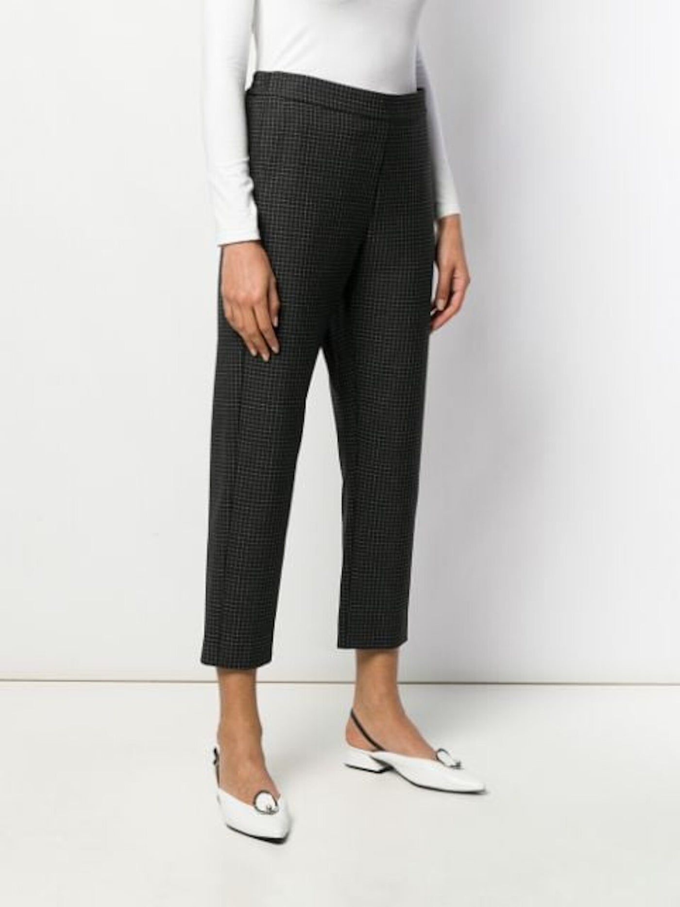 Atlein Womens Black Check Pants Size: 38