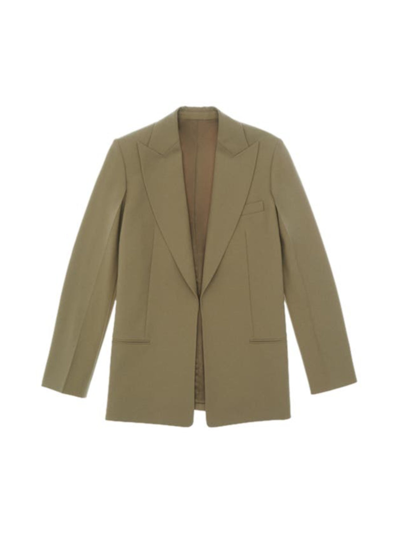 HELMUT LANG Womens Green Pocketed Open Front Notched Lapel Lined Vented Cuffs Wear To Work Blazer Jacket 6