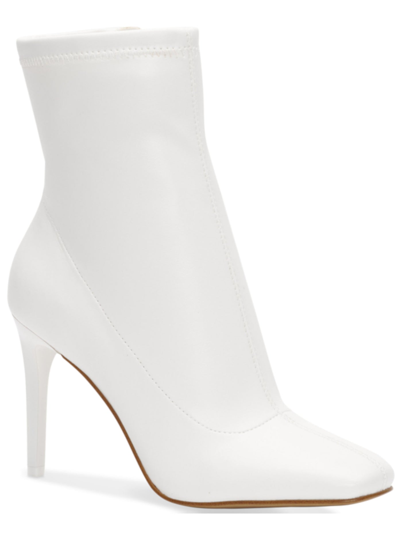 INC Womens White Padded Stretch Vidalia Square Toe Stiletto Zip-Up Dress Booties 9.5 M