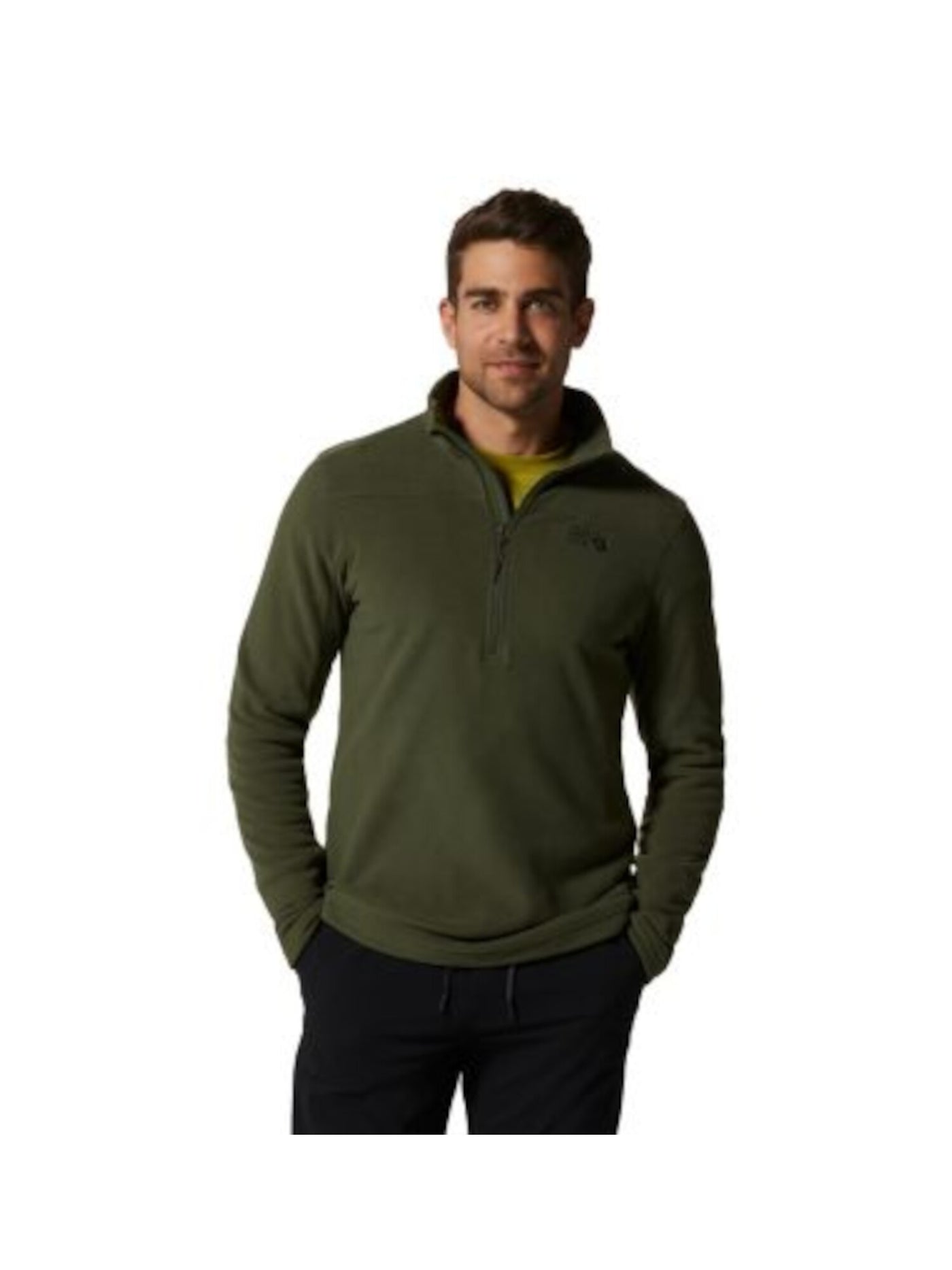 MOUNTAIN HARD WEAR Mens Green Stand Collar Quarter-Zip Moisture Wicking Sweatshirt XXL