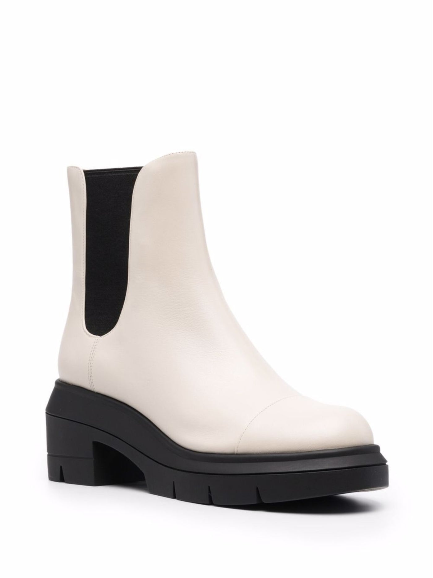 STUART WEITZMAN Womens Ivory Goring Comfort Norah Round Toe Block Heel Leather Booties 9 C