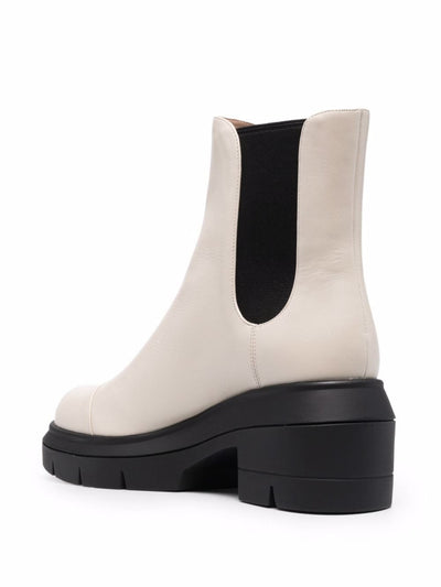 STUART WEITZMAN Womens Ivory Goring Comfort Norah Round Toe Block Heel Leather Booties 9 C