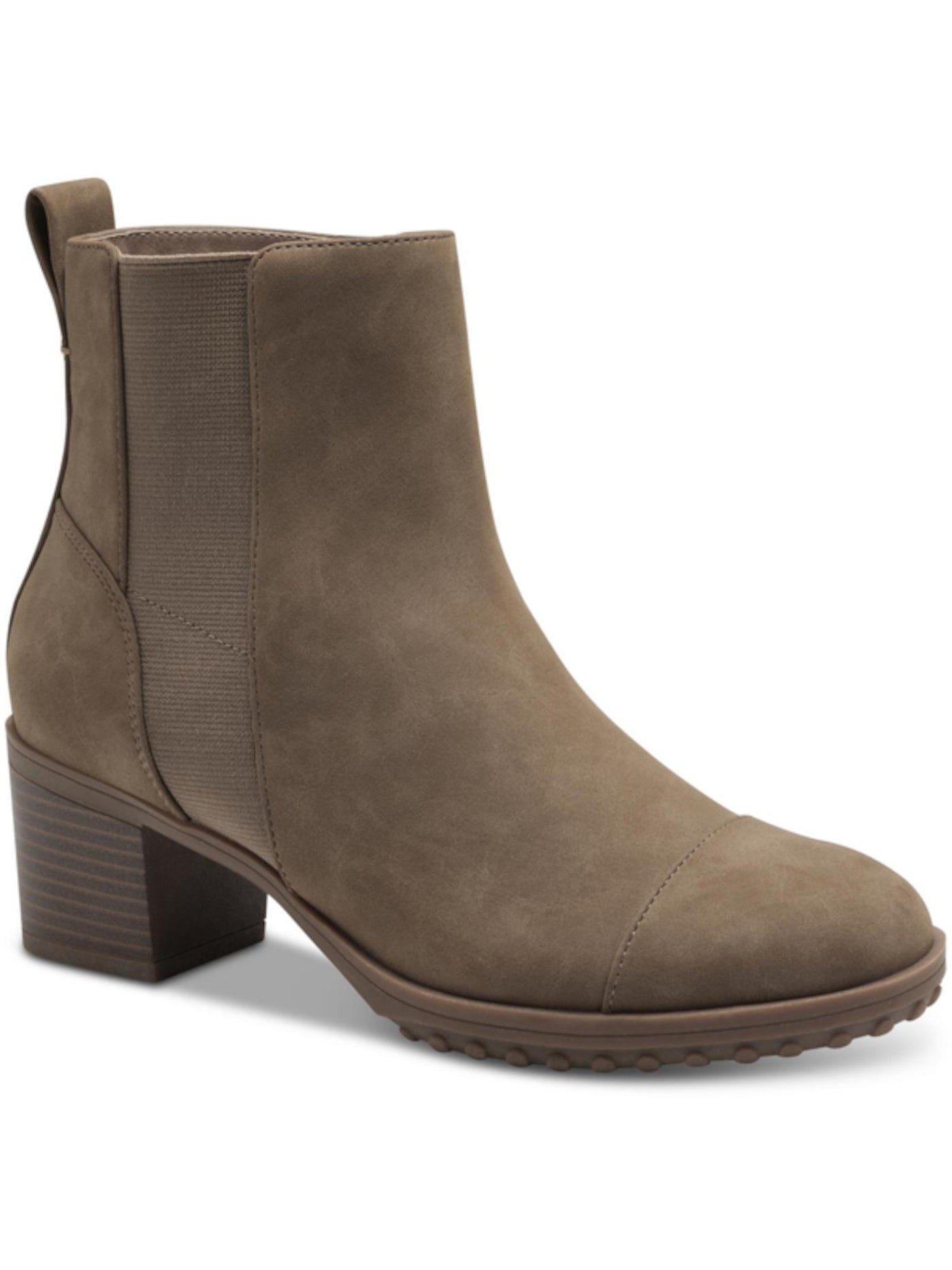 GIANI BERNINI Womens Brown Pulltab Cushioned Goring Sloann Round Toe Stacked Heel Zip-Up Booties 7 M