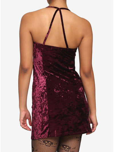 MADDEN GIRL Womens Burgundy Stretch Twist Front Pullover Sleeveless V Neck Mini Party Sheath Dress L