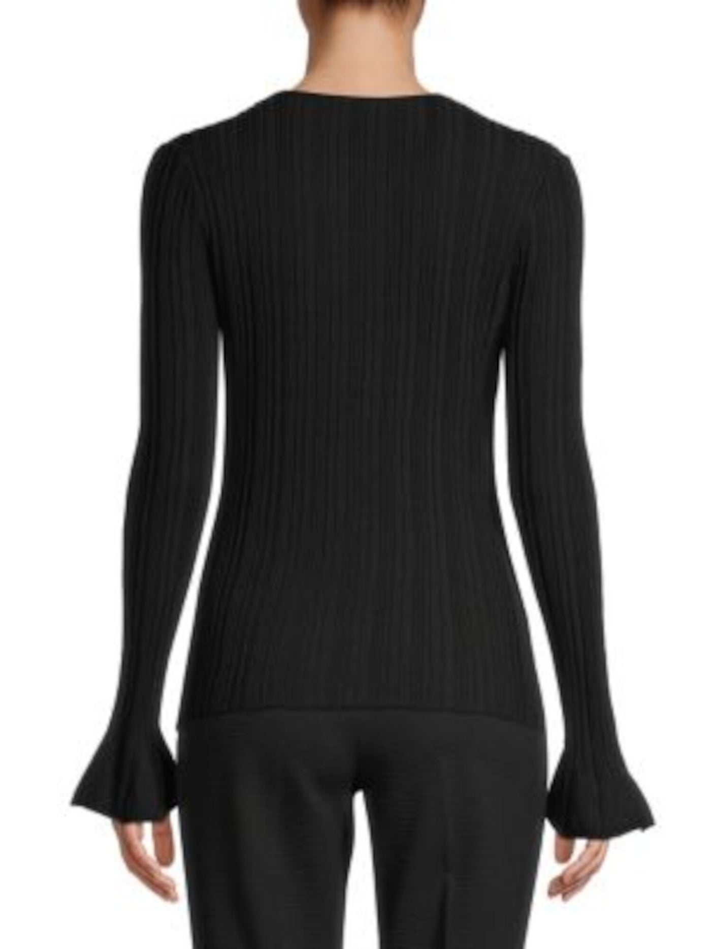 THEORY Womens Black Long Sleeve Jewel Neck Sweater Petites P