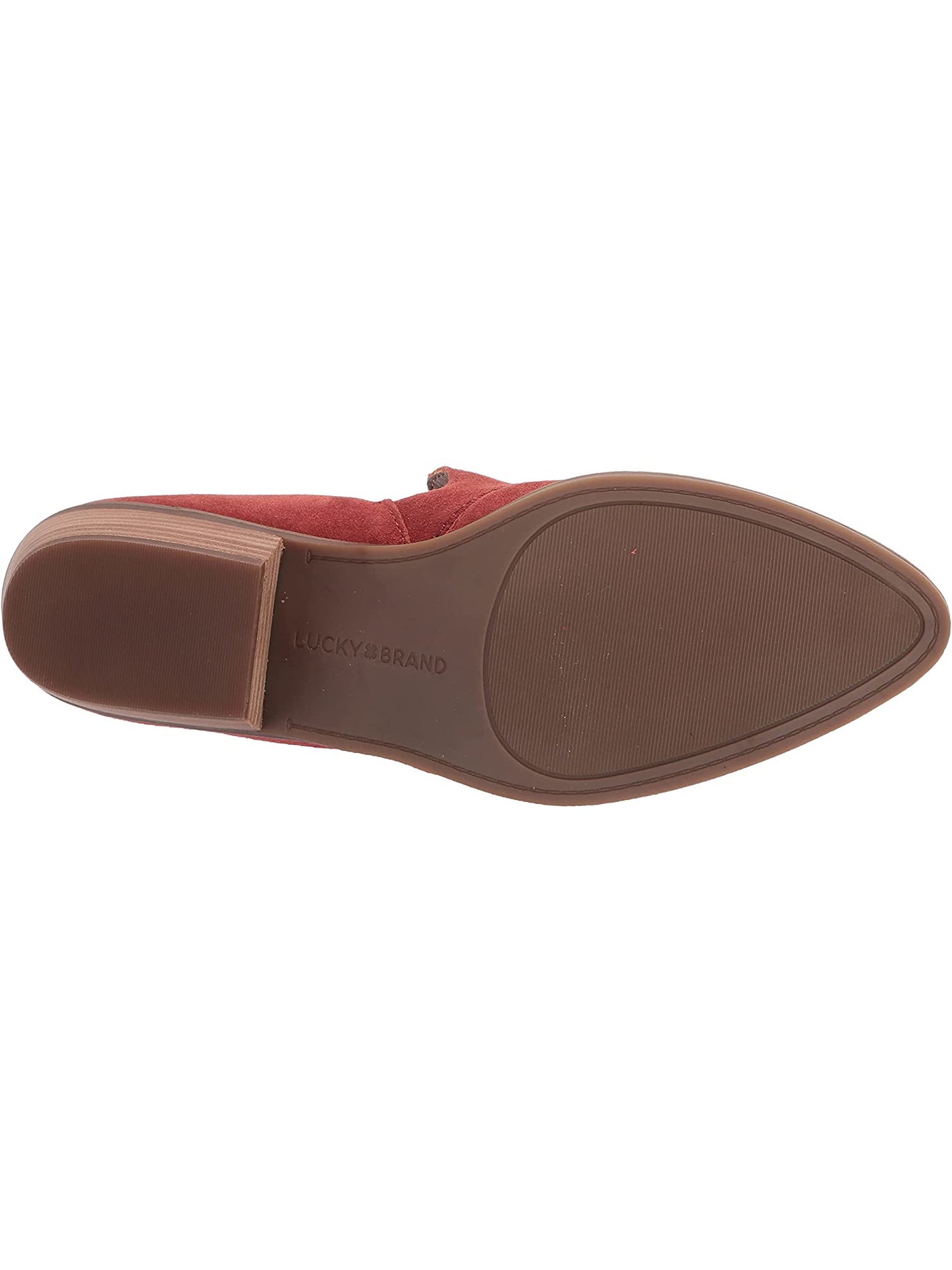 LUCKY BRAND Womens Orange Side Cutouts Pull Tab Padded Mahzan Almond Toe Block Heel Slip On Leather Shootie 10 M