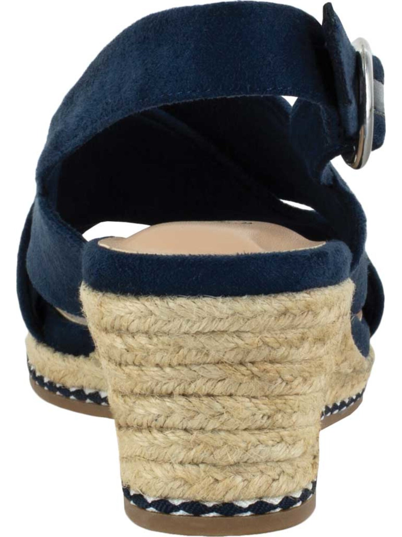 BELLA VITA Womens Navy 1/2" Platform Cushioned Comfort Nadette Ii Round Toe Wedge Buckle Espadrille Shoes 6.5 M