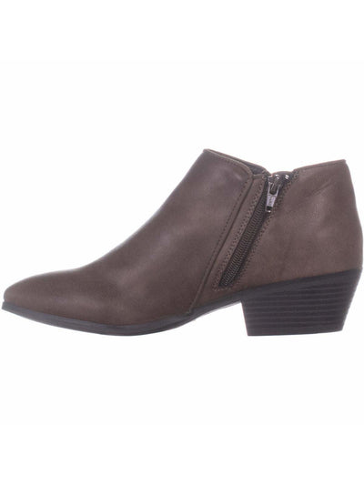 STYLE & COMPANY Womens Brown Padded Comfort Wileyy Almond Toe Block Heel Zip-Up Booties 9.5 M