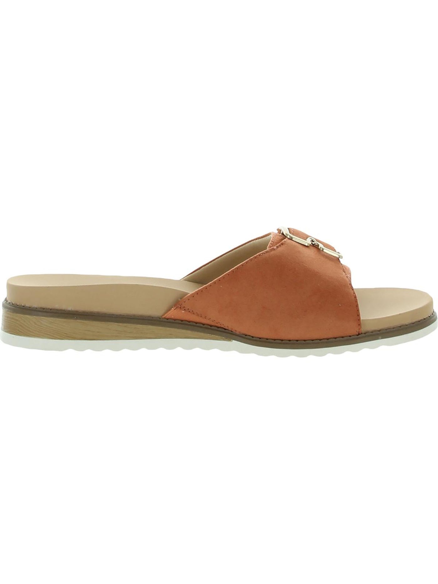 DR SCHOLLS Womens Orange Inside Stretch Gore Comfort Buckle Accent Originalist 2 Wedge Slip On Slide Sandals Shoes 10 M