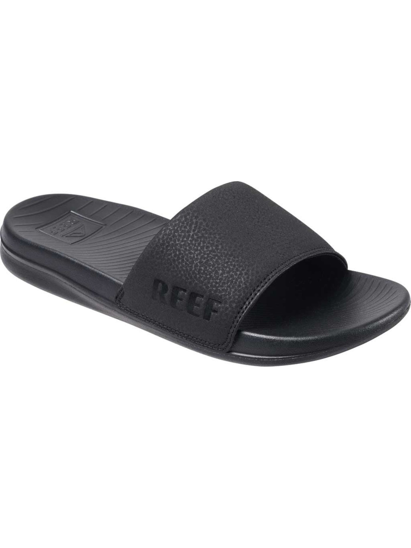 REEF Womens Black Water Friendly Non-Marking One Open Toe Slip On Slide Sandals Shoes 10