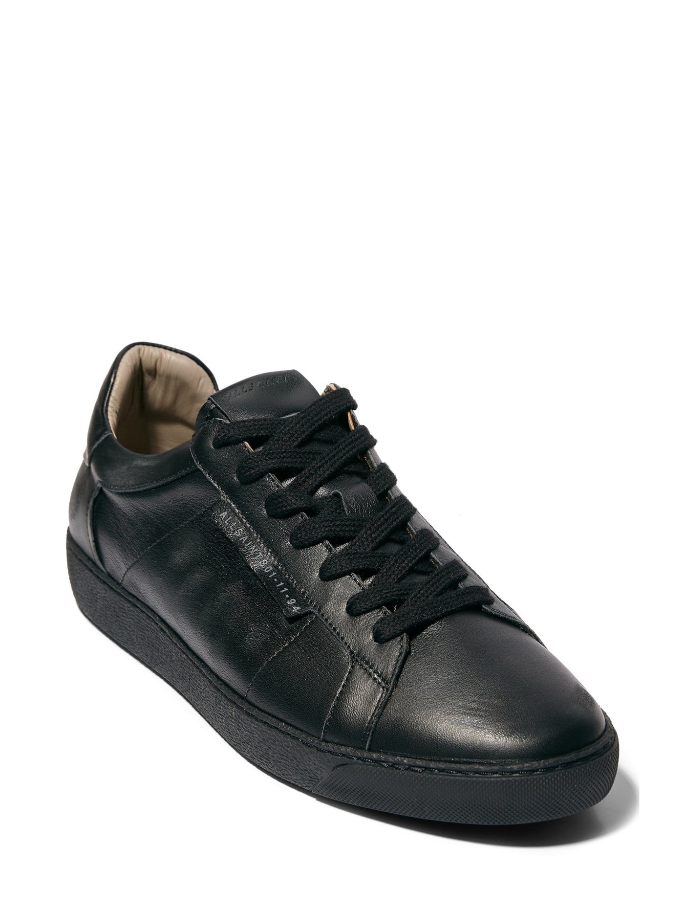 ALLSAINTS Mens Black Sheer Round Toe Platform Lace-Up Leather Athletic Sneakers Shoes 41