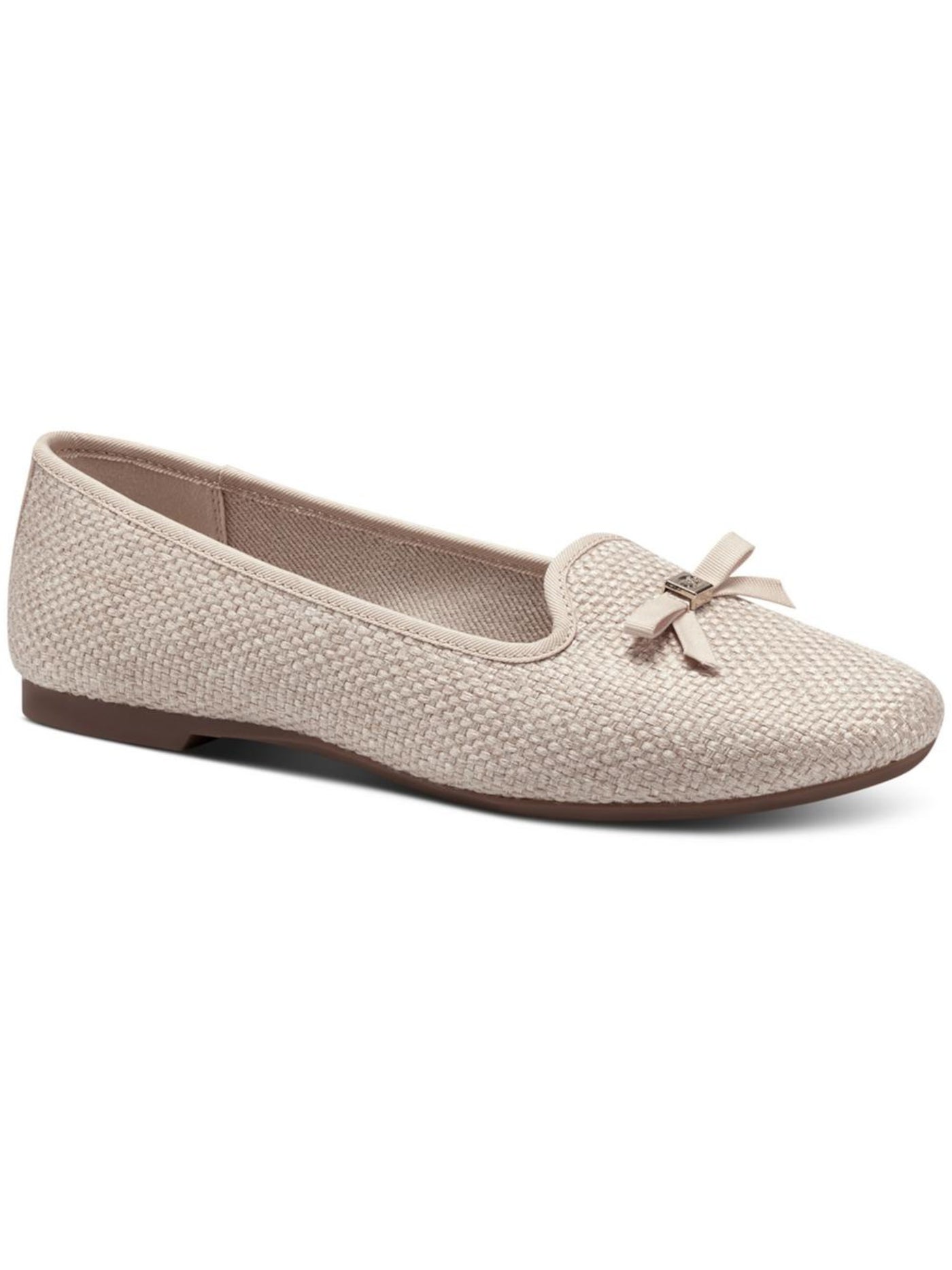 CHARTER CLUB Womens Beige Padded Woven Bow Accent Kimii Round Toe Slip On Oxford Shoes 8.5 M