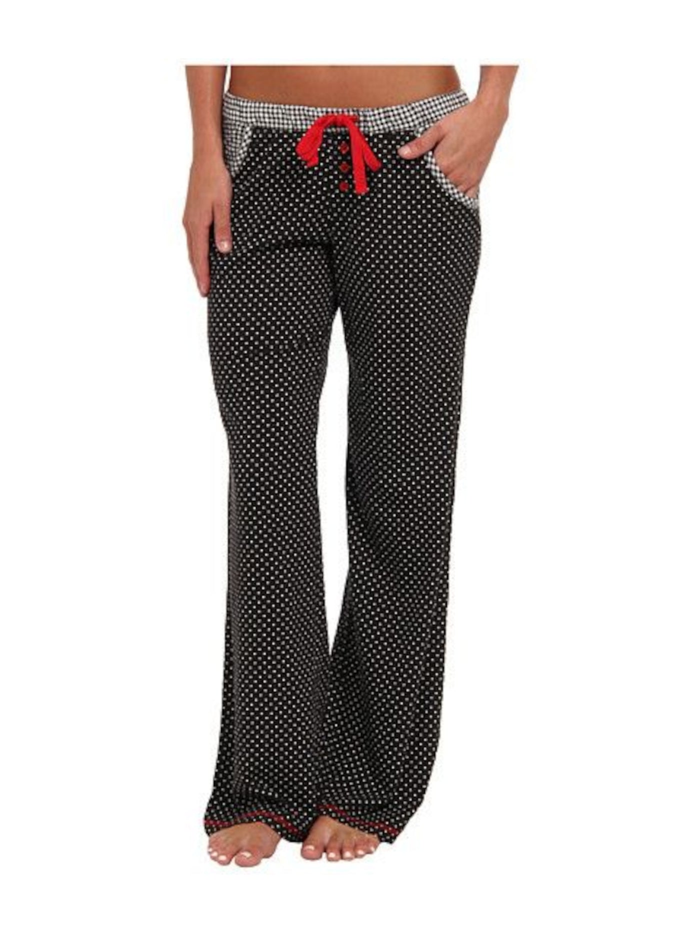 P.J.SALVAGE Intimates Black Pocketed Polka Dot Sleep Pants M