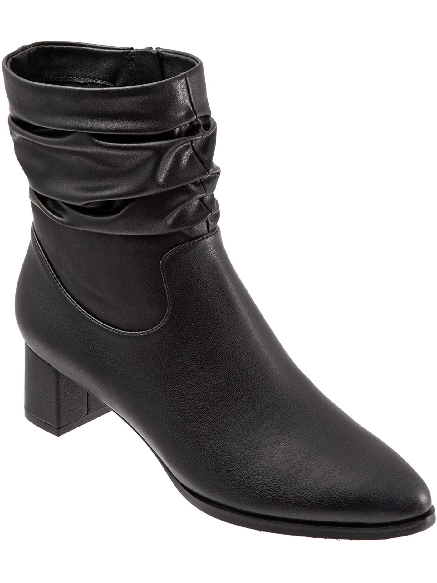 TROTTERS Womens Black Disinfectant Lining Comfort Krista Almond Toe Block Heel Zip-Up Slouch Boot 10 W
