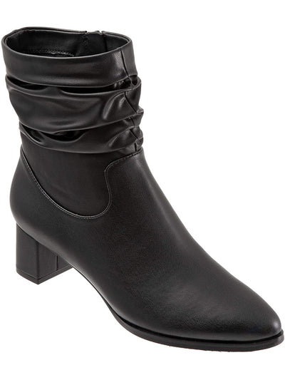 TROTTERS Womens Black Disinfectant Lining Comfort Krista Almond Toe Block Heel Zip-Up Slouch Boot 10 W