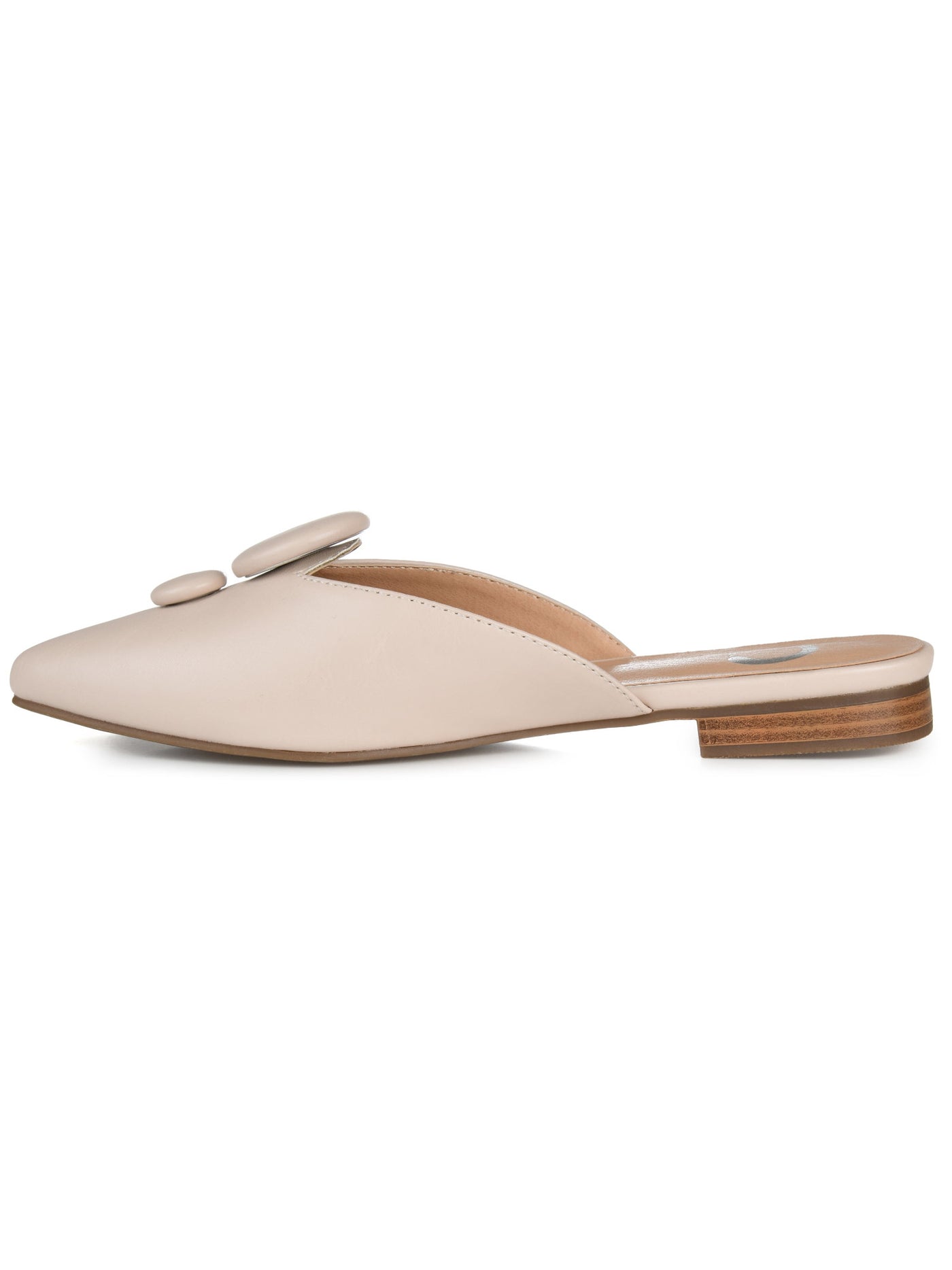 JOURNEE COLLECTION Womens Beige Button Accent Comfort Mallorie Pointed Toe Slip On Mules 7.5