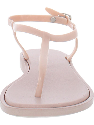 FRENCH CONNECTION Womens Beige T-Strap Comfort Dallas Round Toe Buckle Thong Sandals 10