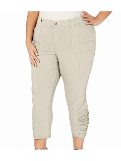 INC Womens Zippered Ruched Hem Skinny Pants