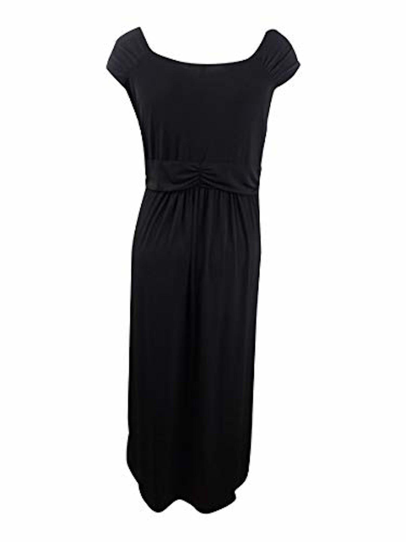 NY COLLECTION Womens Black Ruched Sleeveless V Neck Maxi Evening Empire Waist Dress Plus 3X