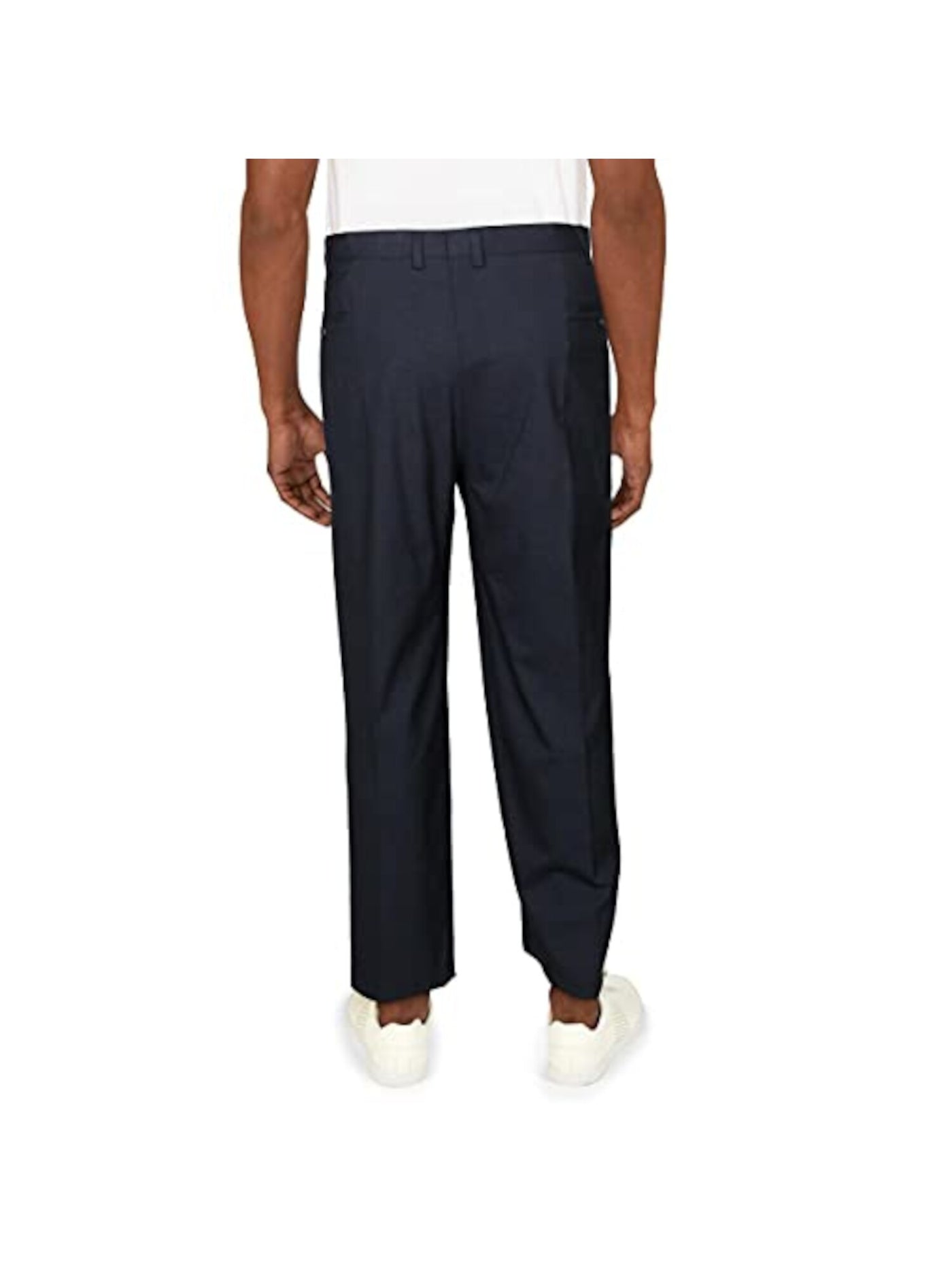 JM COLLECTION Mens Navy Straight Leg, Classic Fit Pants 40 X 32