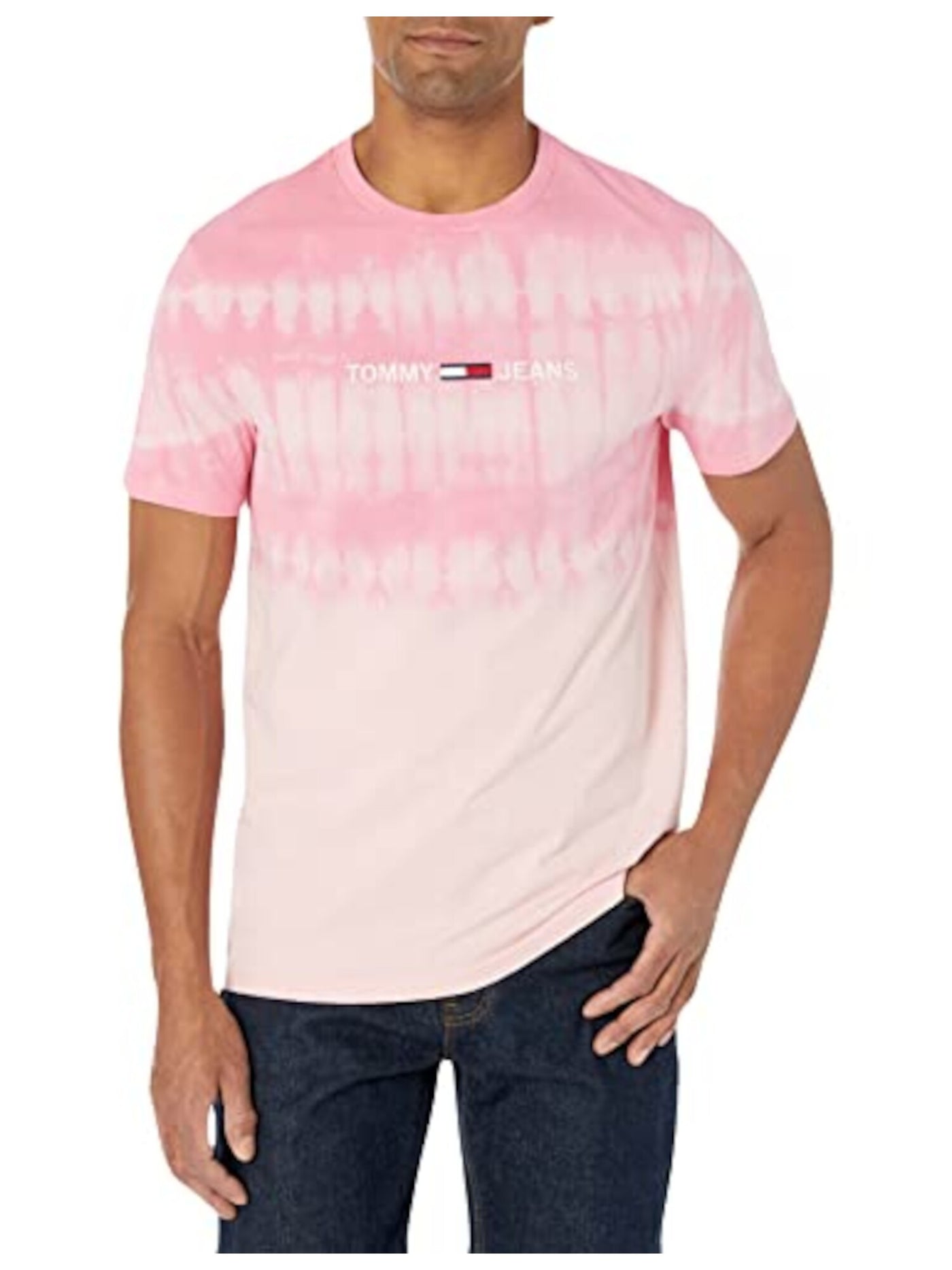 TOMMY HILFIGER Mens Good Times Pink Tie Dye Classic Fit T-Shirt XXL