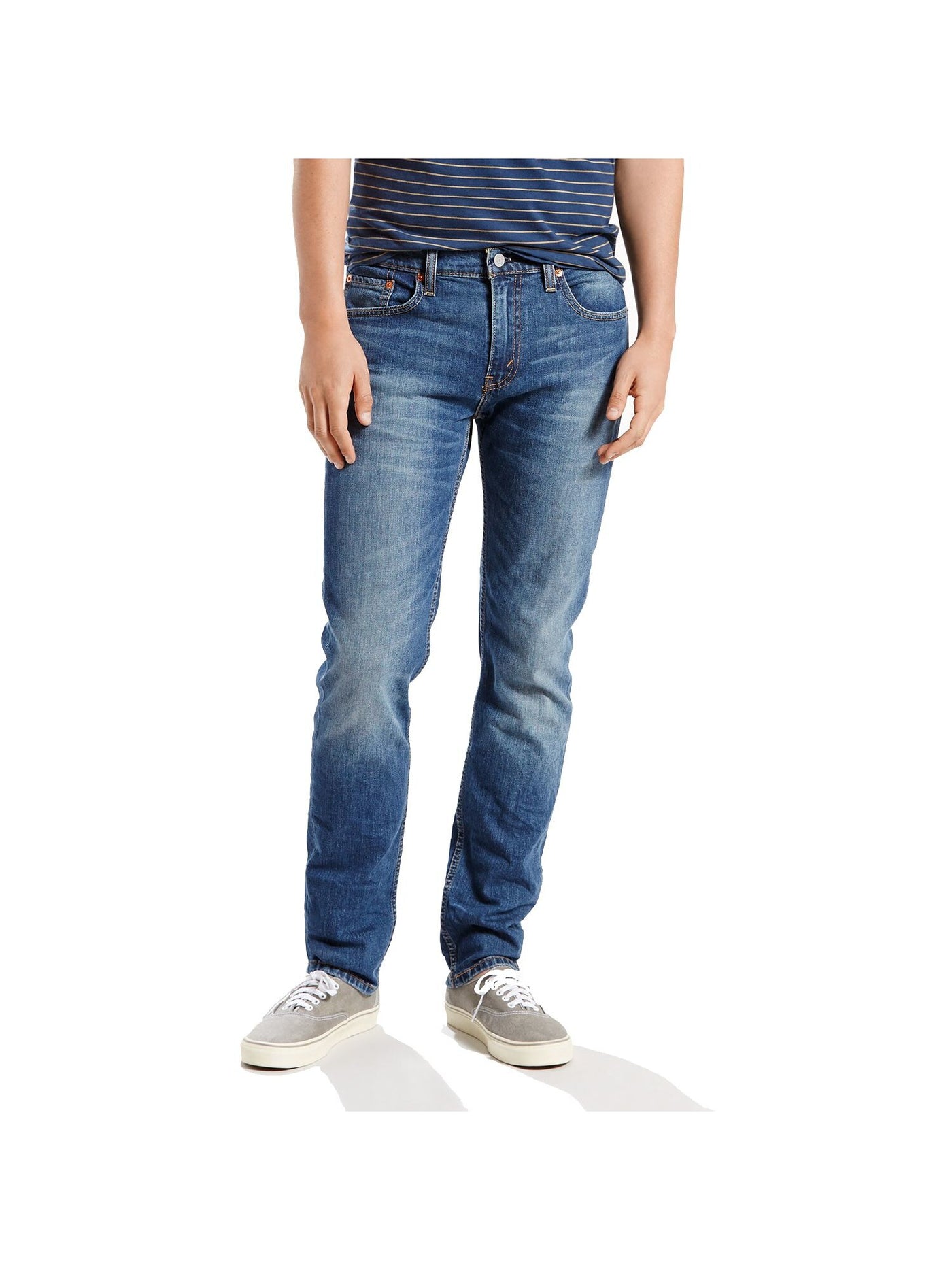 LEVI'S Mens Flex Blue Tapered, Slim Fit Cotton Blend Denim Jeans W33/ L32