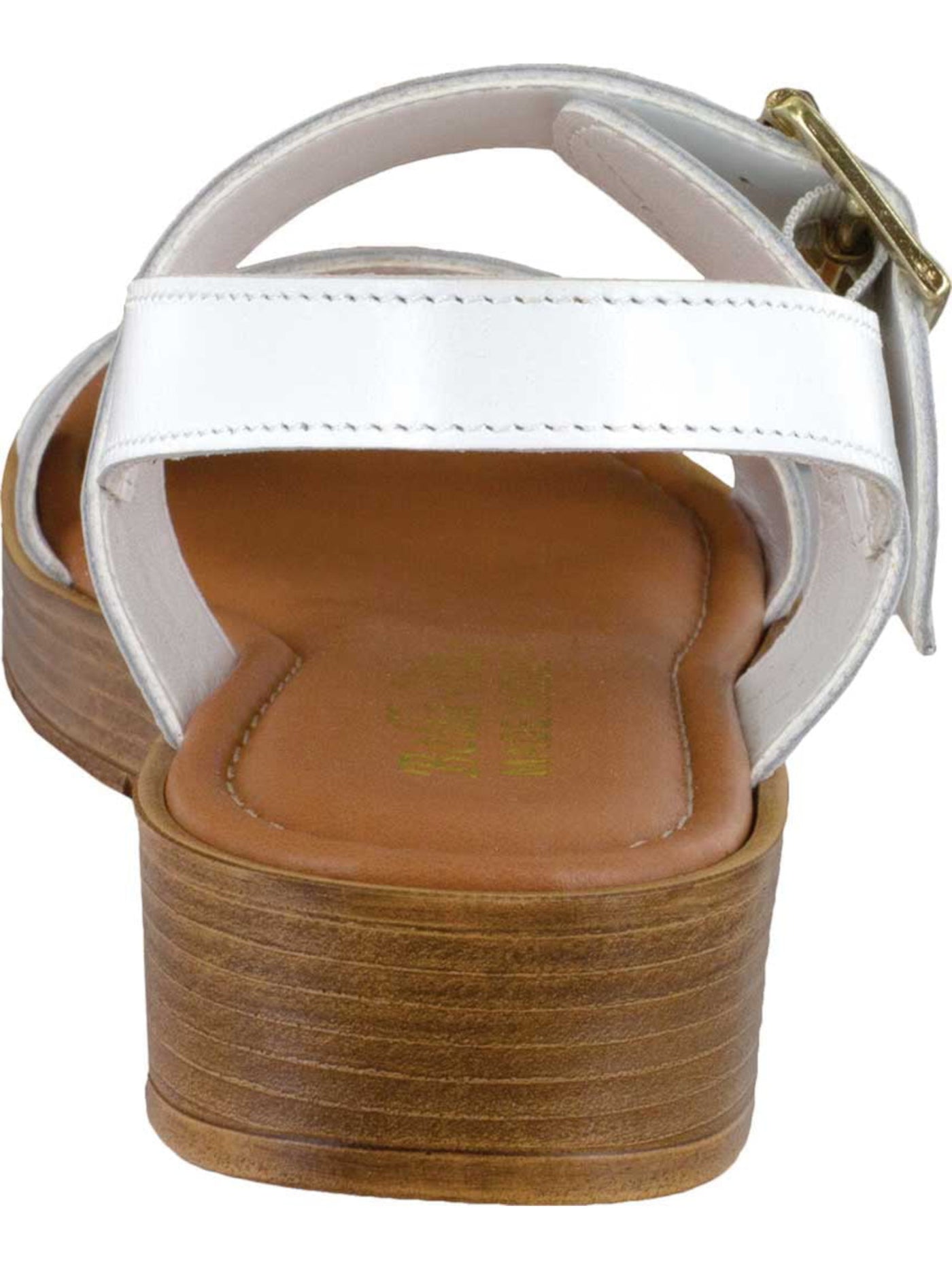BELLA VITA Womens White 0.5" Platform Padded Ankle Strap Tay-italy Round Toe Wedge Buckle Leather Slingback Sandal 6 N