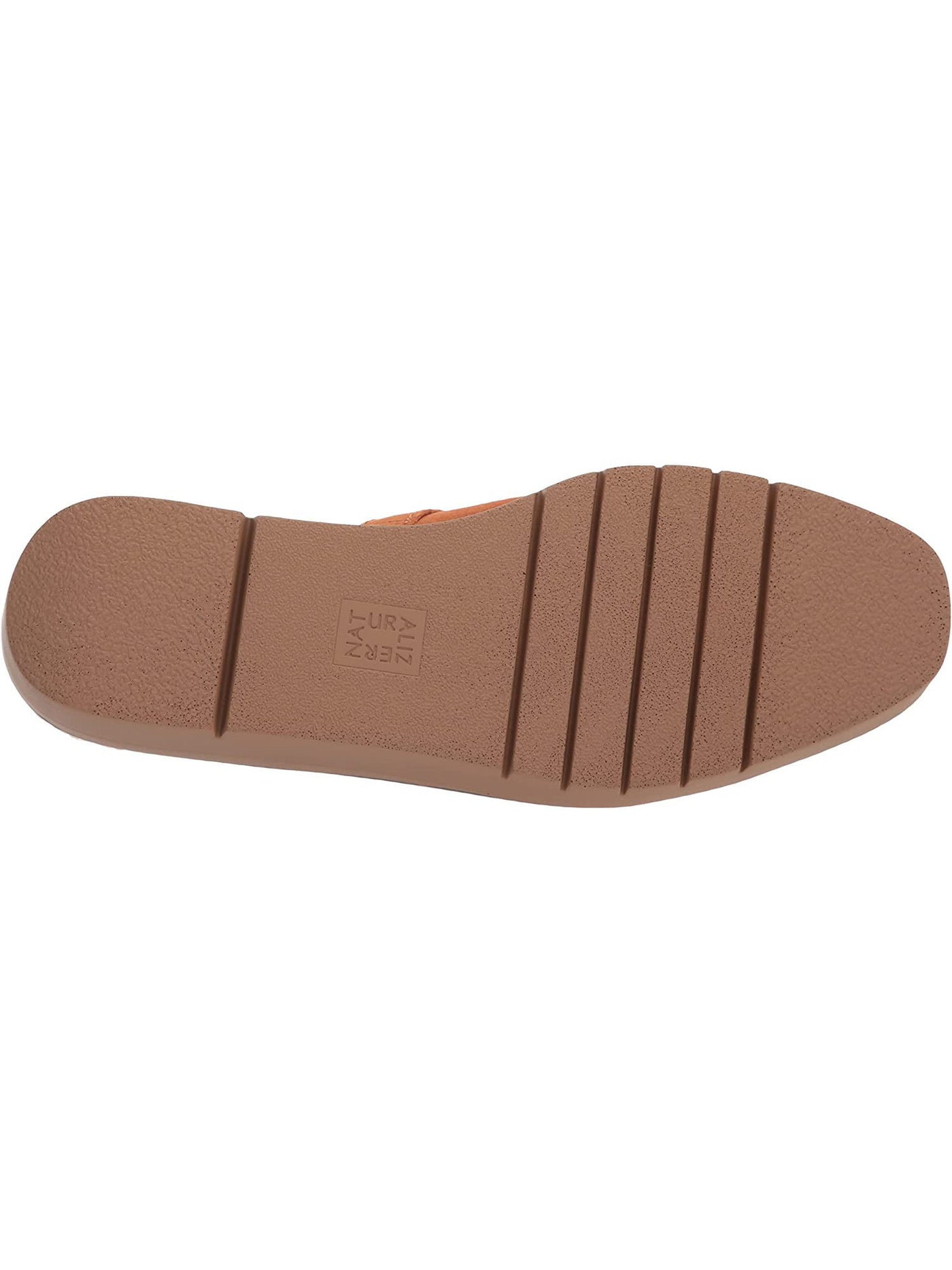 NATURALIZER Womens Orange Buckle Accent Faux Shearling 1" Platform Comfort Goring Wayde Round Toe Wedge Slip On Leather Mules M