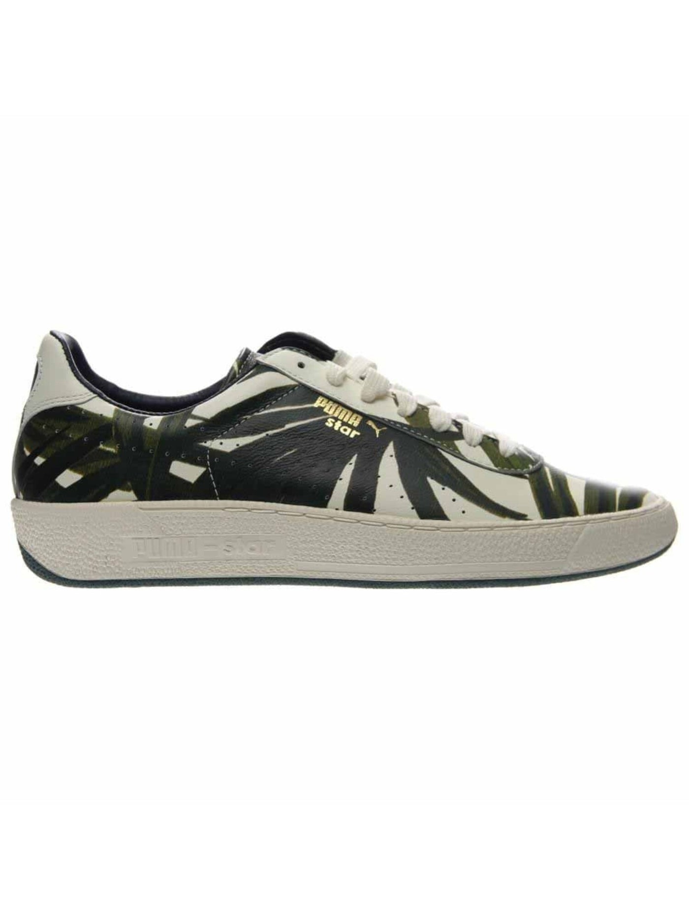 PUMA Mens Green Palm 1/2" Platform Breathable Padded Logo Star X Round Toe Wedge Lace-Up Leather Athletic Sneakers Shoes 5