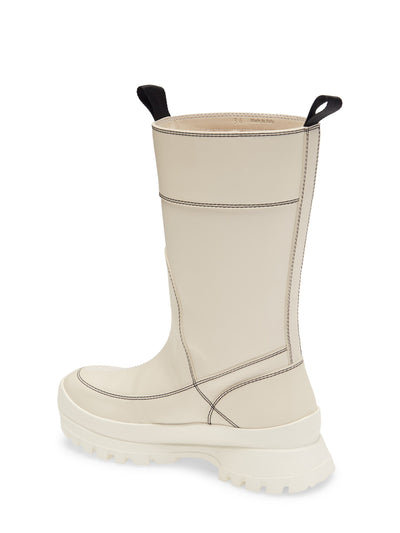 STELLAMCCARTNEY Womens Ivory Utility Lug Sole Trace Round Toe Boots Shoes 41