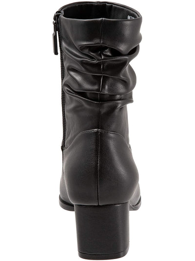 TROTTERS Womens Black Disinfectant Lining Comfort Krista Almond Toe Block Heel Zip-Up Slouch Boot 10 W