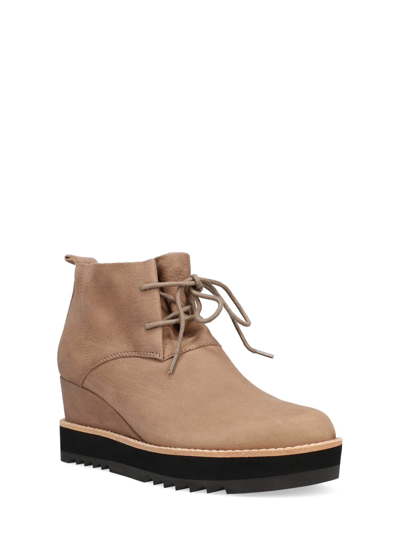 EILEEN FISHER Womens Beige Padded Capa Round Toe Wedge Lace-Up Leather Chukka Boots 9 M