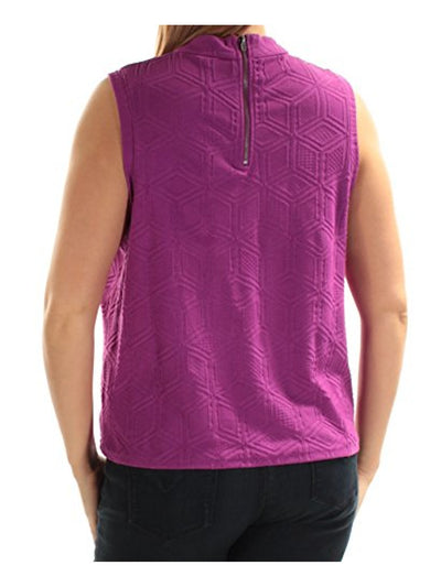 CATHERINE MALANDRINO Womens Purple Sleeveless Crew Neck Top Size: XL