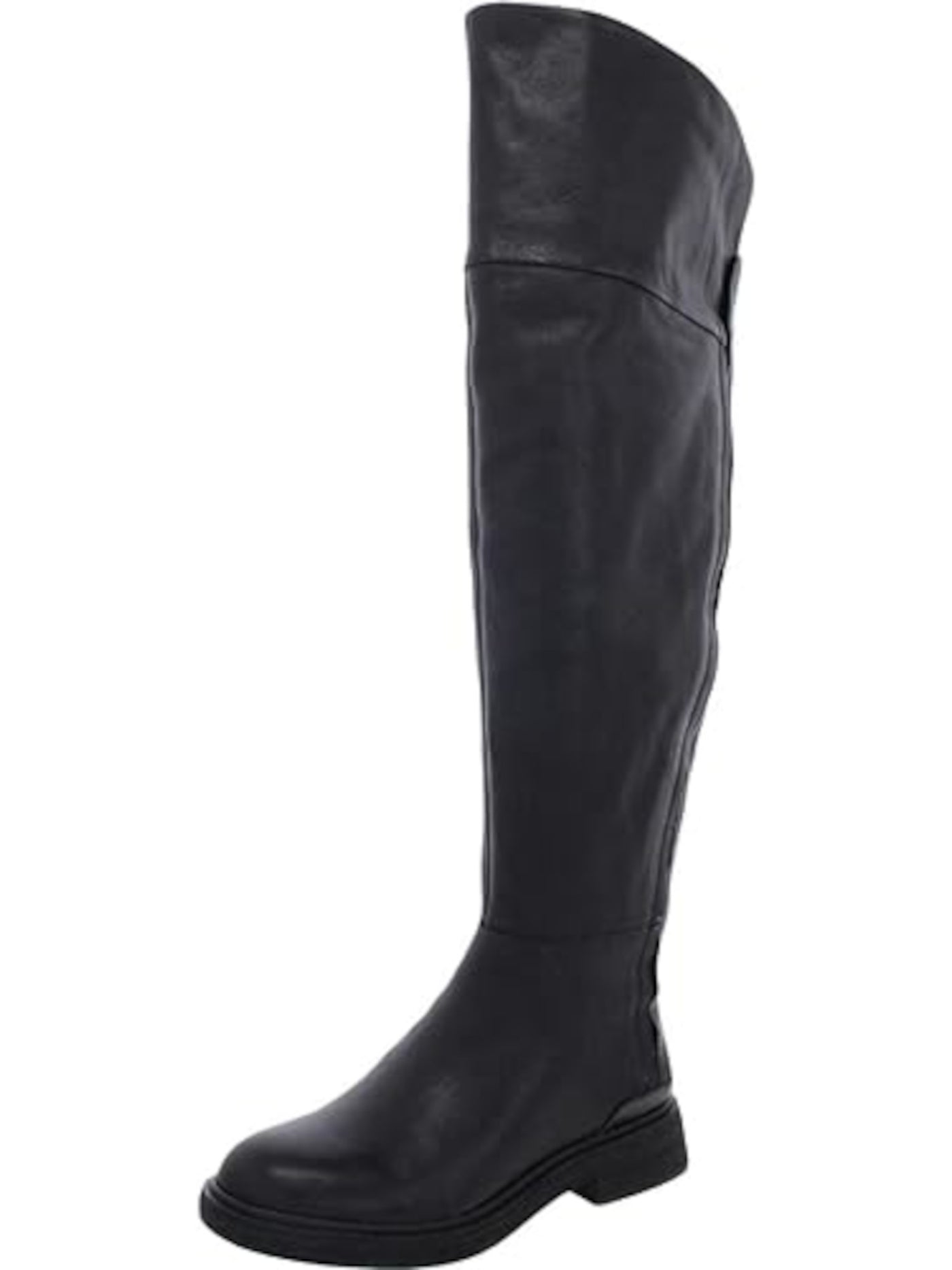FRANCO SARTO Womens Black Cushioned Battina Round Toe Block Heel Zip-Up Leather Riding Boot 7 M