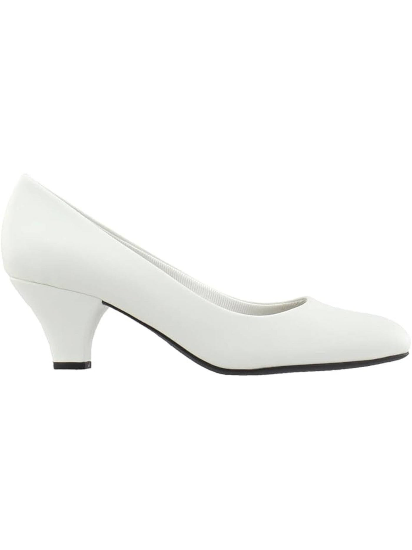 EASY STREET Womens White Cushioned Fabulous Round Toe Block Heel Slip On Pumps Shoes 10 M