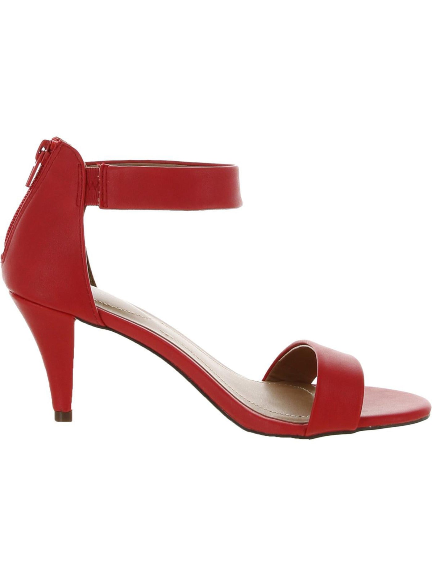 STYLE & COMPANY Womens Red Goring Ankle Strap Padded Paycee Round Toe Stiletto Zip-Up Dress Sandals 11 M
